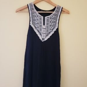 Honey Punch Black Sleeveless dress with embroidery